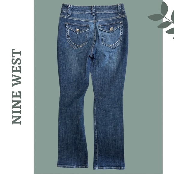 Nine West Women's Blue Jeans West End Ave Fit Boodcut Size 4 - Picture 2 of 8